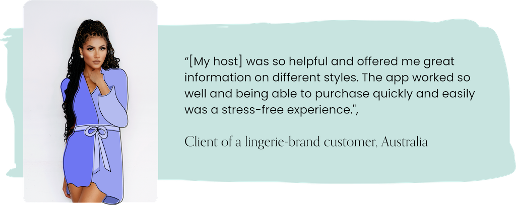 Client quote from lingerie brand in Australia